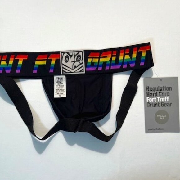 Fort Troff "GRUNT" Size "S" Mesh Pride Athletic Supporter - Black-PRIDE Colors - Picture 2 of 11
